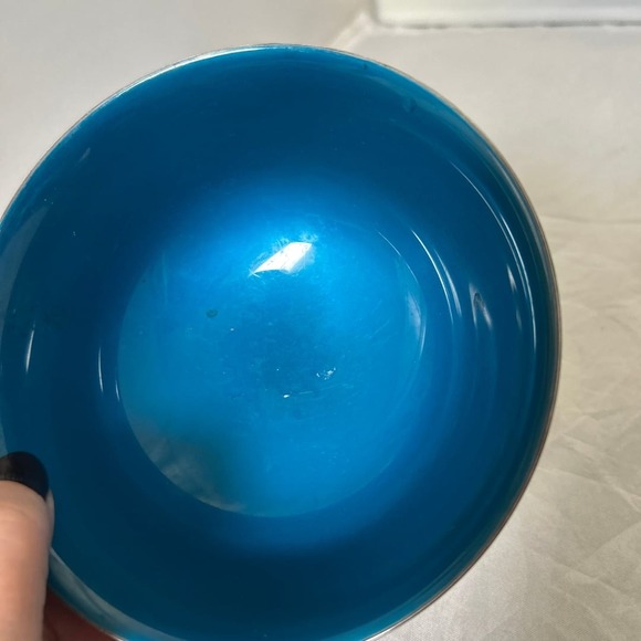 Vintage Reed & Barton Silver Plated Paul Revere Bowl Turquoise Enamel Interior - Picture 5 of 5